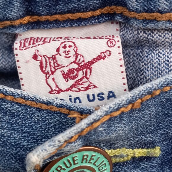 True Religion Jeans Mens 34" x 30" Destroyed Rt. Knee - Picture 5 of 13